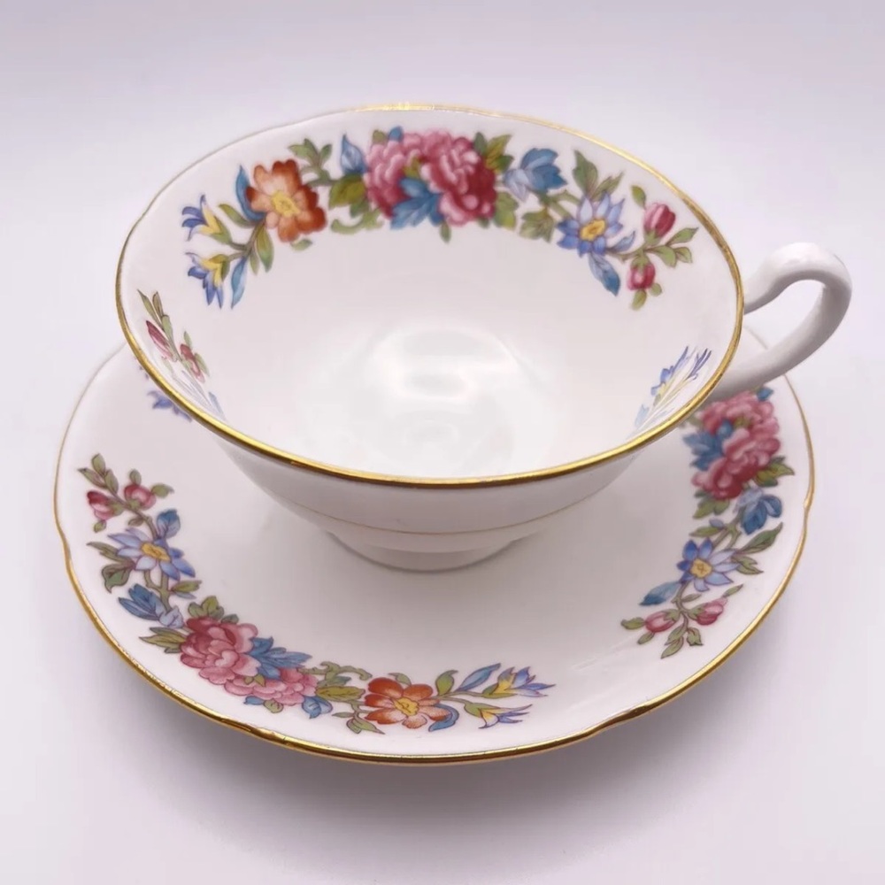 VTG 1950s Royal Grafton Bone China Teacup & Saucer